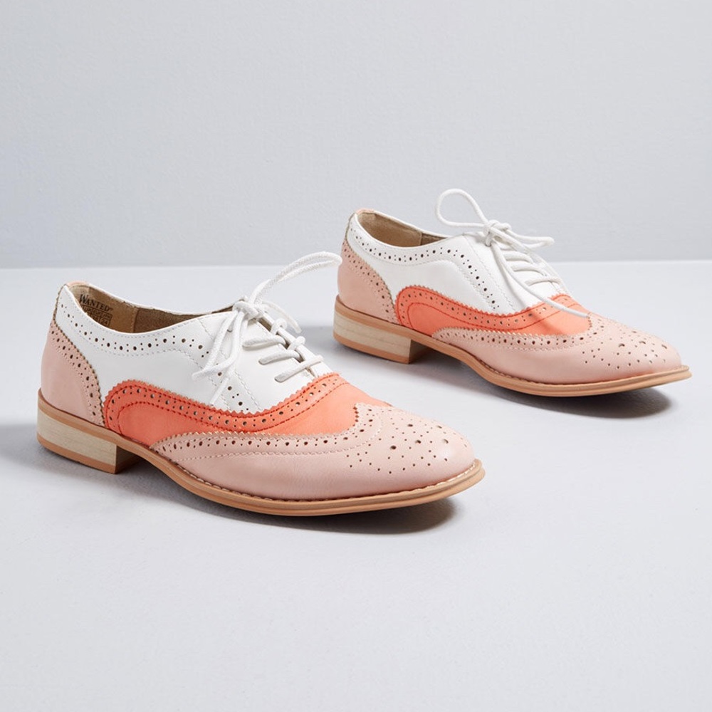 ModCloth Taking Picture Oxford Flats Sherbet 7.5
